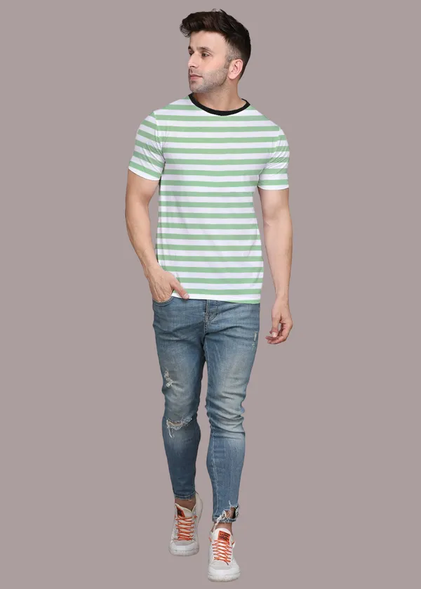 Green_Cotton_Blend_Round_Neck_Half_Sleeve_T_Shirt_For_Men