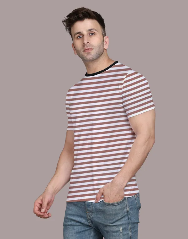 Brown_Cotton_Blend_Round_Neck_Half_Sleeve_T_Shirt_For_Men