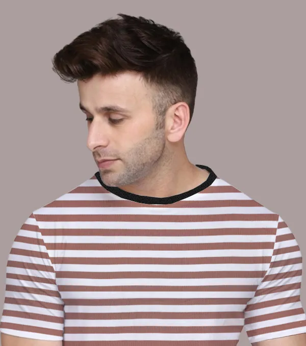 Brown_Cotton_Blend_Round_Neck_Half_Sleeve_T_Shirt_For_Men