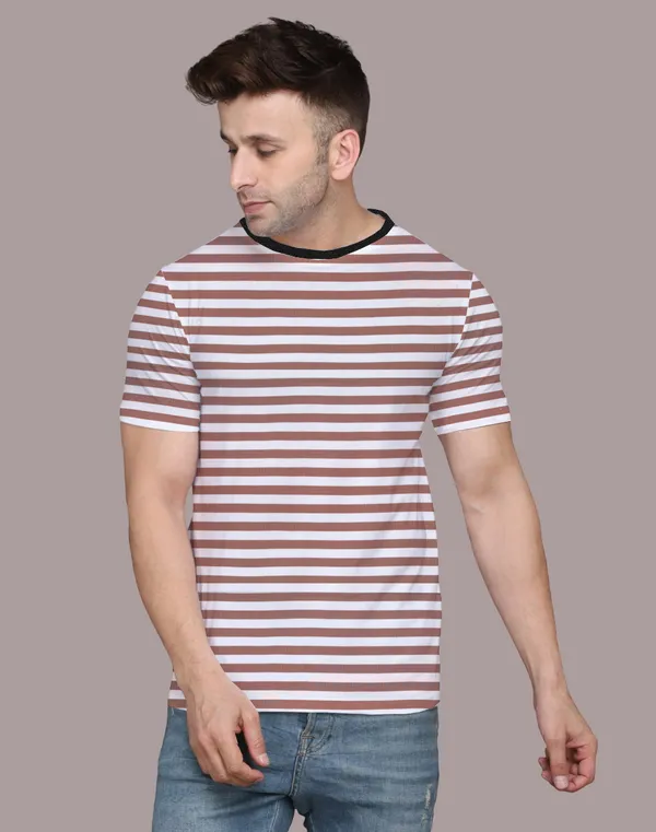 Brown_Cotton_Blend_Round_Neck_Half_Sleeve_T_Shirt_For_Men