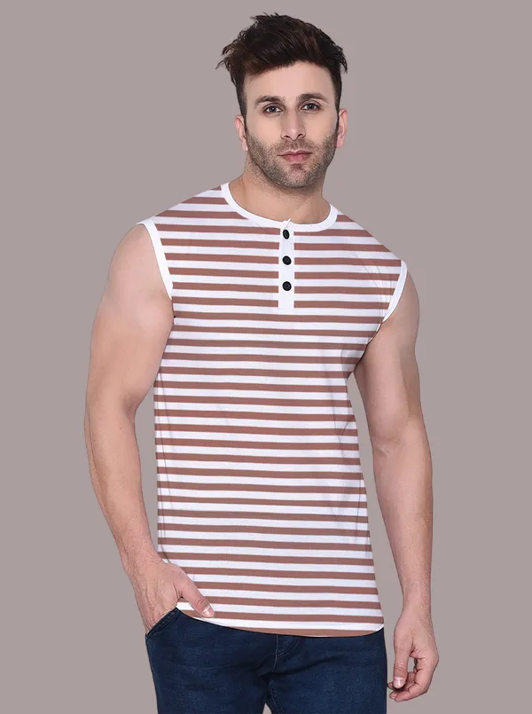 Brown_Cotton_Blend_Henley_Neck_Sleeveless_T_Shirt_For_Men