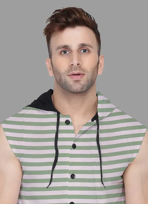 Green_Cotton_Blend_Hooded_Neck_Sleeveless_T_Shirt_For_Men