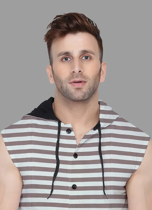 Beige_Cotton_Blend_Hooded_Neck_Sleeveless_T_Shirt_For_Men