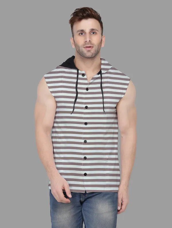 Beige_Cotton_Blend_Hooded_Neck_Sleeveless_T_Shirt_For_Men