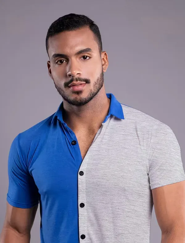 Blue_&_Silver_Cotton_Blend_Spread_Collar_Half_Sleeve_Shirt_For_Men
