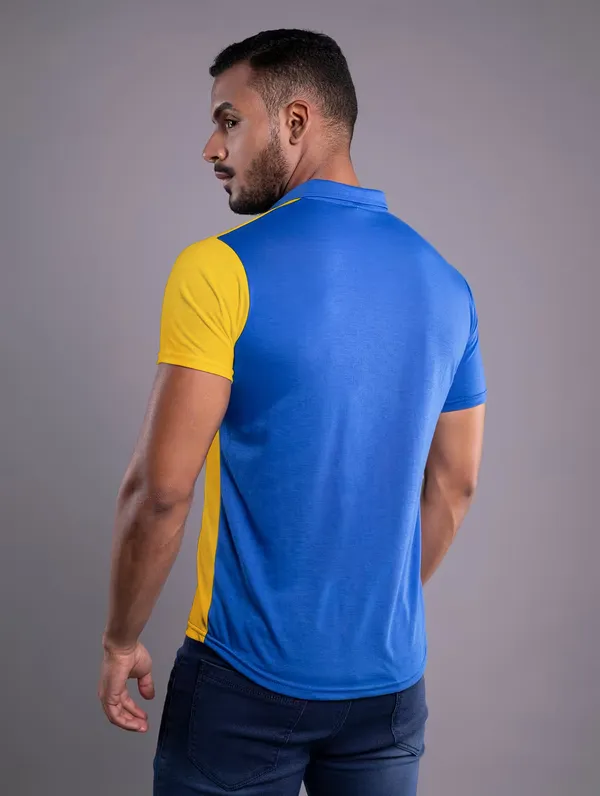 Blue_&_Yellow_Cotton_Blend_Spread_Collar_Half_Sleeve_Shirt_For_Men
