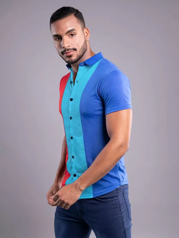 Multicolor_Cotton_Blend_Spread_Collar_Half_Sleeve_Shirt_For_Men