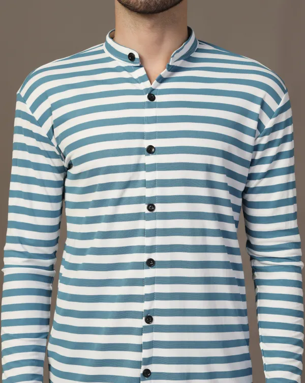 Dark_Blue_Cotton_Blend_Mandarin_Collar_Full_Sleeve_Shirt_For_Men