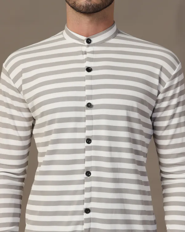 Grey_Cotton_Blend_Mandarin_Collar_Full_Sleeve_Shirt_For_Men