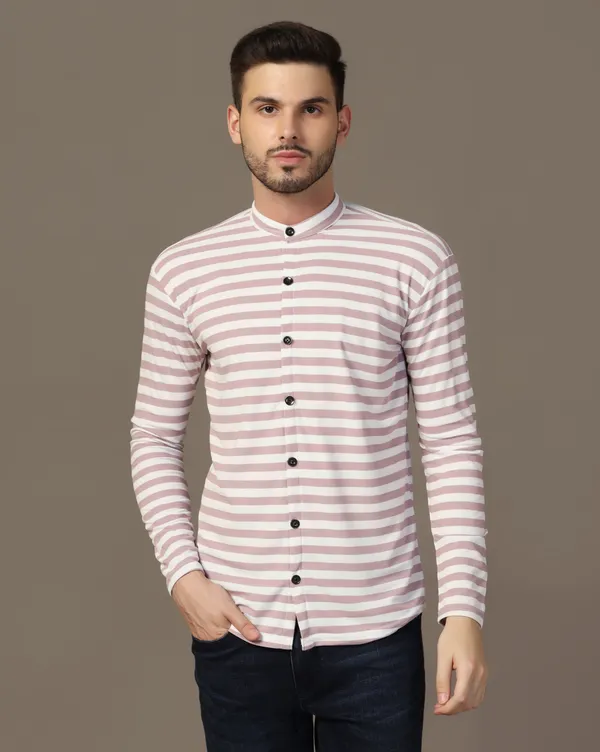 Beige_Cotton_Blend_Mandarin_Collar_Full_Sleeve_Shirt_For_Men