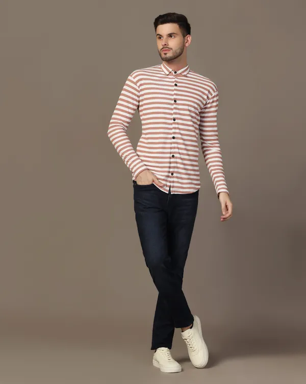 Brown_Cotton_Blend_Spread_Collar_Full_Sleeve_Shirt_For_Men