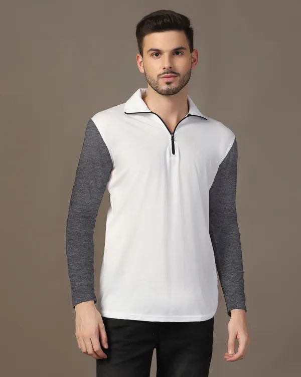 Grey_Cotton_Blend_Polo_Neck_Full_Sleeve_T_Shirt_For_Men