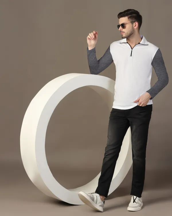 Grey_Cotton_Blend_Polo_Neck_Full_Sleeve_T_Shirt_For_Men