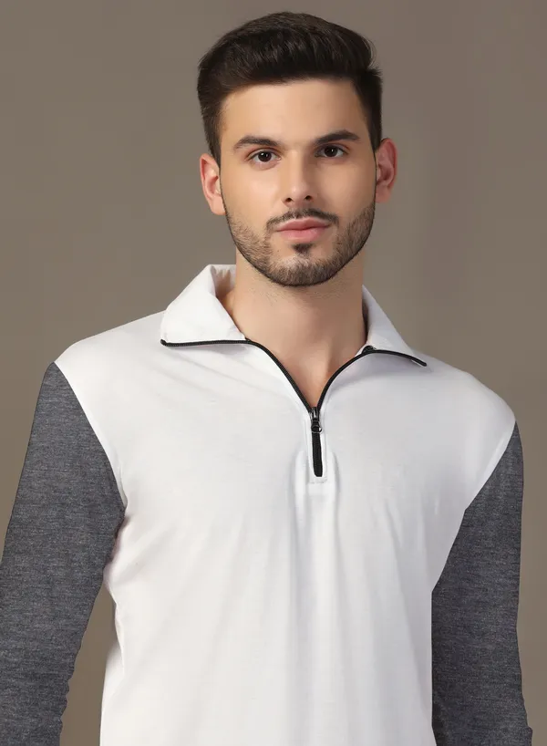 Grey_Cotton_Blend_Polo_Neck_Full_Sleeve_T_Shirt_For_Men