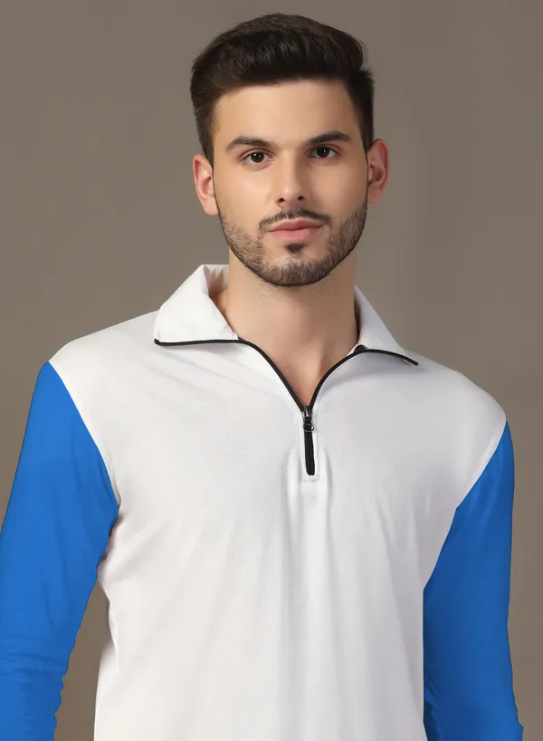 Blue_Cotton_Blend_Polo_Neck_Full_Sleeve_T_Shirt_For_Men