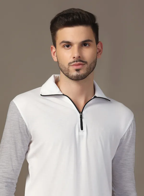 Silver_Cotton_Blend_Polo_Neck_Full_Sleeve_T_Shirt_For_Men