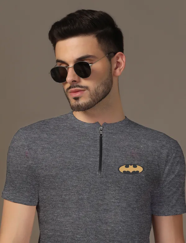 Grey_Cotton_Blend_Mandarin_Collar_Half_Sleeve_T_Shirt_For_Men