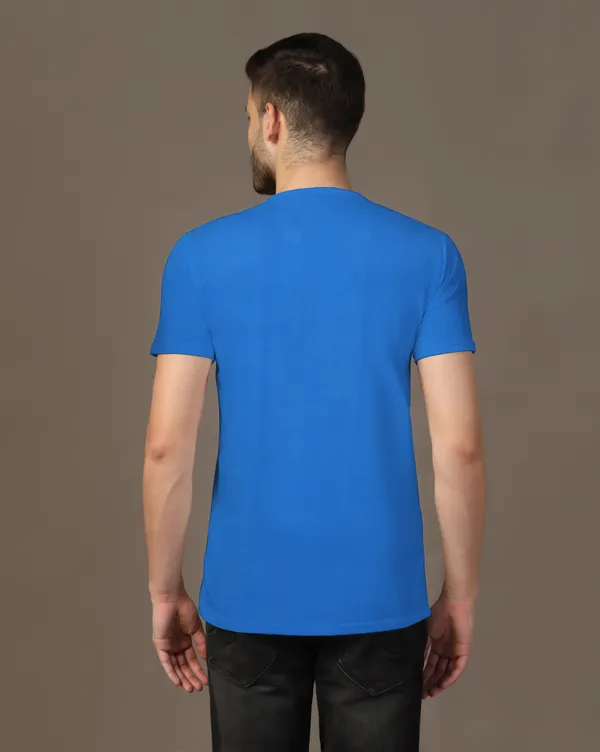 Blue_Cotton_Blend_Mandarin_Collar_Half_Sleeve_T_Shirt_For_Men
