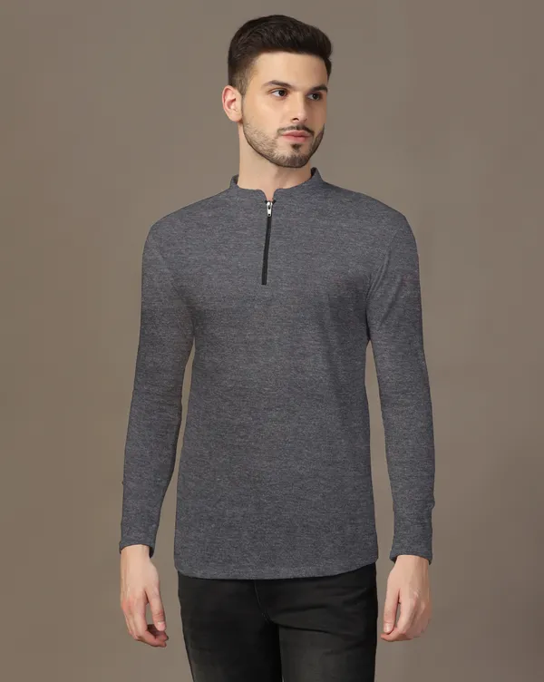 Grey_Cotton_Blend_Mandarin_Collar_Full_Sleeve_T_Shirt_For_Men