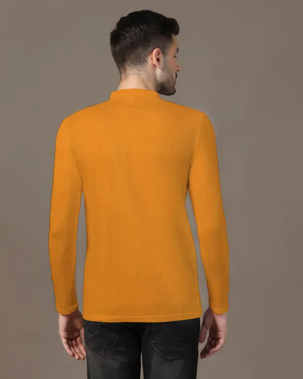Mustard_Cotton_Blend_Mandarin_Collar_Full_Sleeve_T_Shirt_For_Men