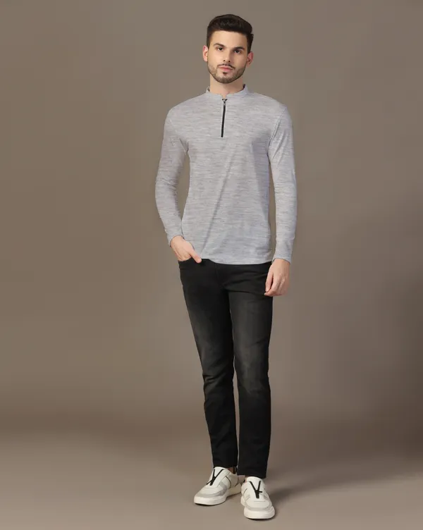 Silver_Cotton_Blend_Mandarin_Collar_Full_Sleeve_T_Shirt_For_Men