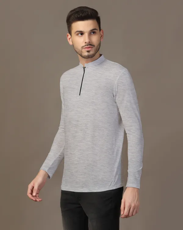 Silver_Cotton_Blend_Mandarin_Collar_Full_Sleeve_T_Shirt_For_Men