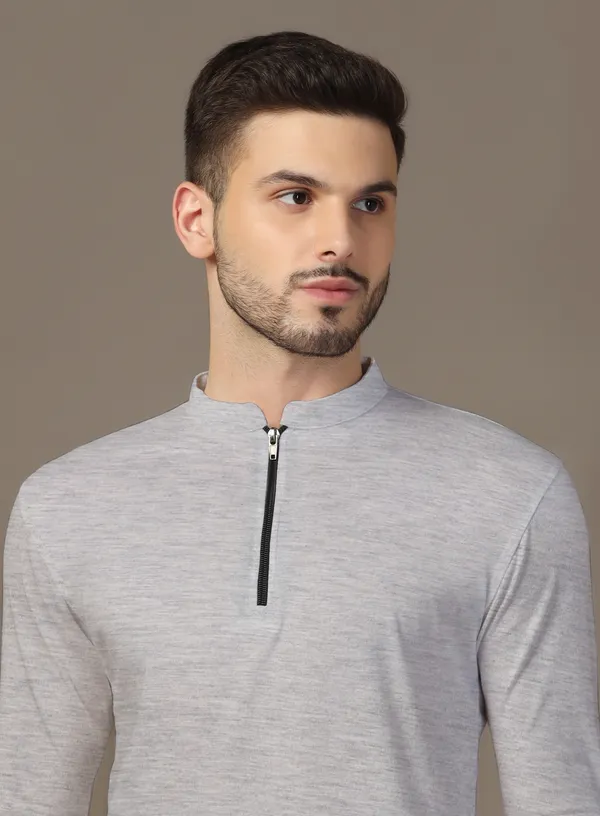 Silver_Cotton_Blend_Mandarin_Collar_Full_Sleeve_T_Shirt_For_Men