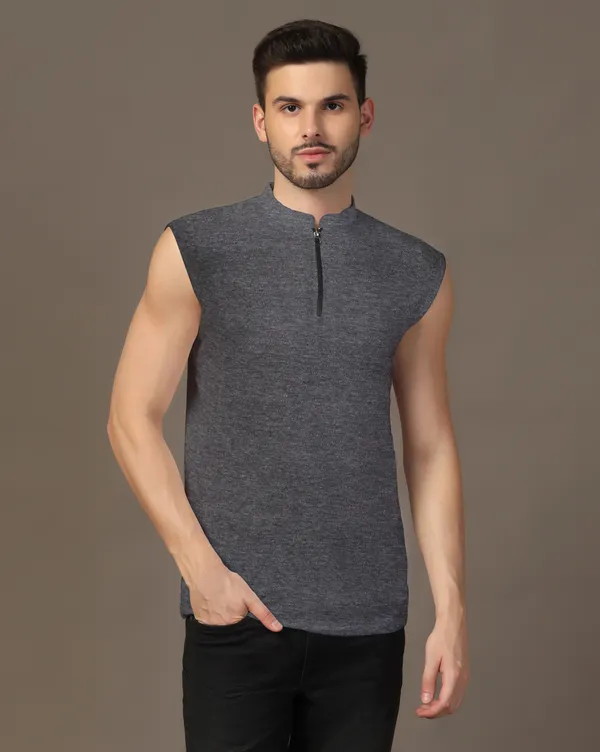 Grey_Cotton_Blend_Mandarin_Collar_Sleeveless_T_Shirt_For_Men