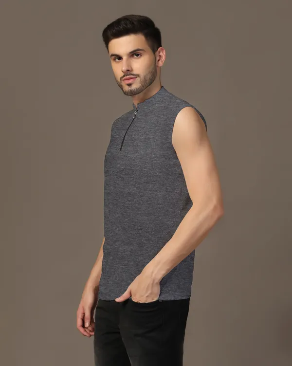 Grey_Cotton_Blend_Mandarin_Collar_Sleeveless_T_Shirt_For_Men