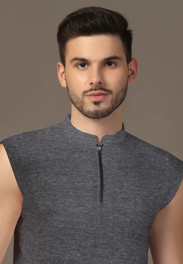 Grey_Cotton_Blend_Mandarin_Collar_Sleeveless_T_Shirt_For_Men