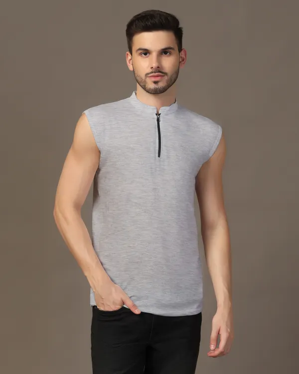 Silver_Cotton_Blend_Mandarin_Collar_Sleeveless_T_Shirt_For_Men