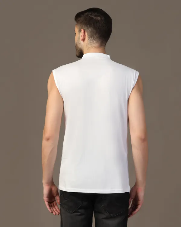 White_Cotton_Blend_Mandarin_Collar_Sleeveless_T_Shirt_For_Men