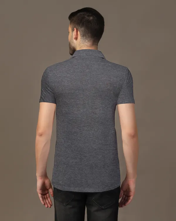 Grey_Cotton_Blend_Polo_Neck_Half_Sleeve_T-Shirt_For_Men