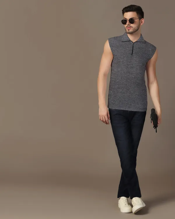 Grey_Cotton_Blend_Polo_Neck_Sleeveless_T_Shirt_For_Men