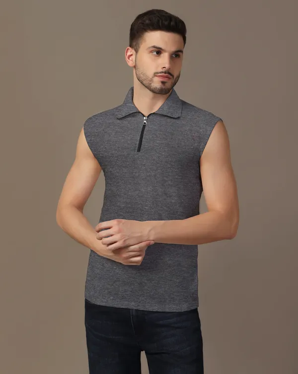 Grey_Cotton_Blend_Polo_Neck_Sleeveless_T_Shirt_For_Men