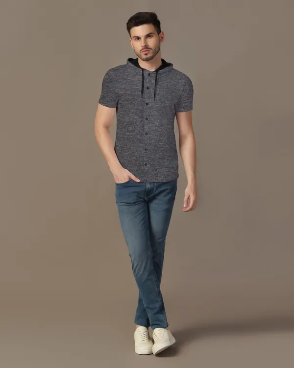 Grey_Cotton_Blend_Hooded_Neck_Half_Sleeve_T_Shirt_For_Men