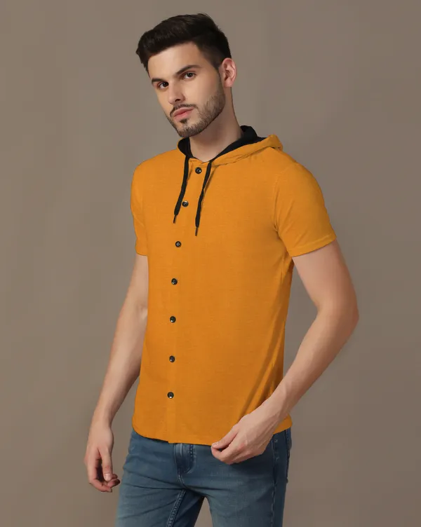 Mustard_Cotton_Blend_Hooded_Neck_Half_Sleeve_T_Shirt_For_Men