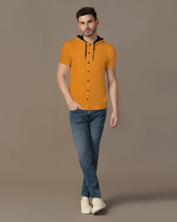Mustard_Cotton_Blend_Hooded_Neck_Half_Sleeve_T_Shirt_For_Men