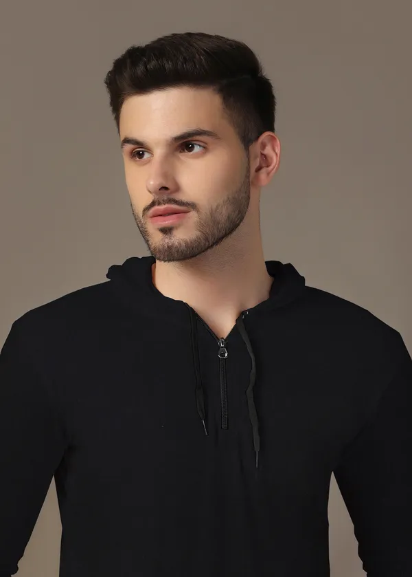 Black_Cotton_Blend_Hooded_Neck_Full_Sleeve_T_Shirt_For_Men