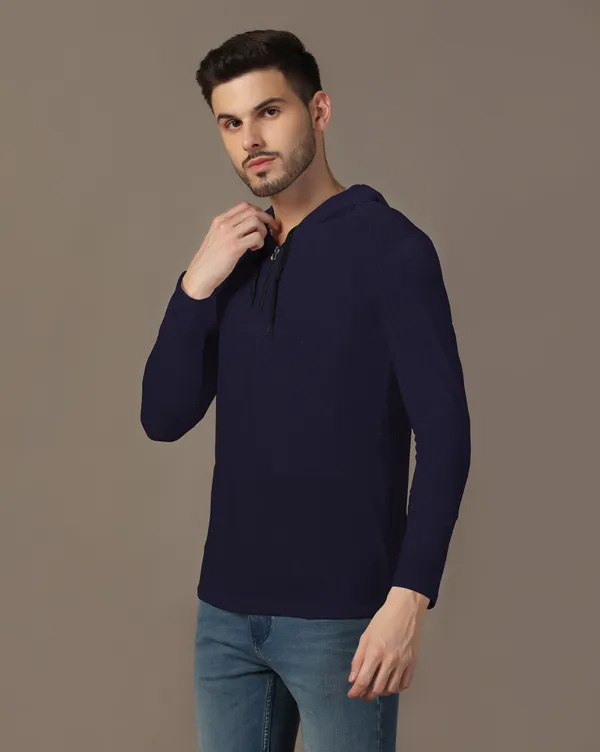 Dark_Blue_Cotton_Blend_Hooded_Neck_Full_Sleeve_T_Shirt_For_Men