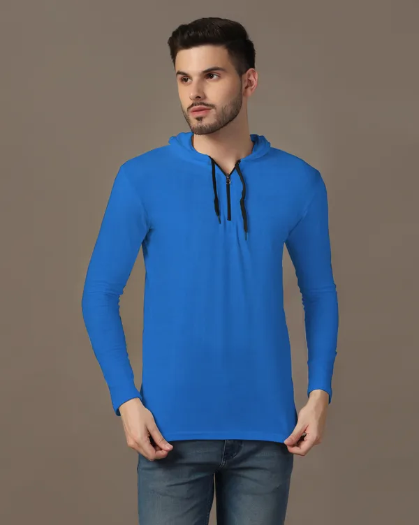 Blue_Cotton_Blend_Hooded_Neck_Full_Sleeve_T_Shirt_For_Men
