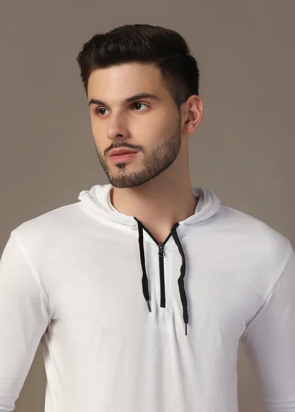 White_Cotton_Blend_Hooded_Neck_Full_Sleeve_T_Shirt_For_Men
