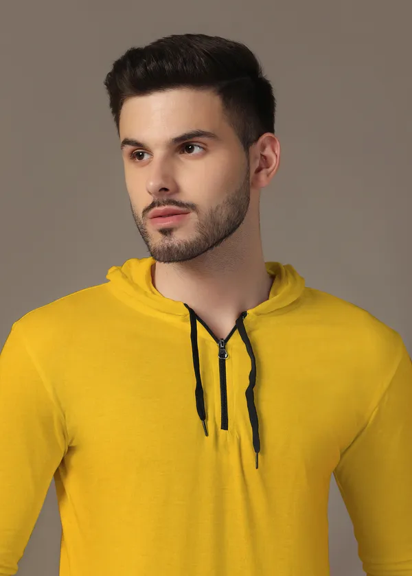 Yellow_Cotton_Blend_Hooded_Neck_Full_Sleeve_T_Shirt_For_Men