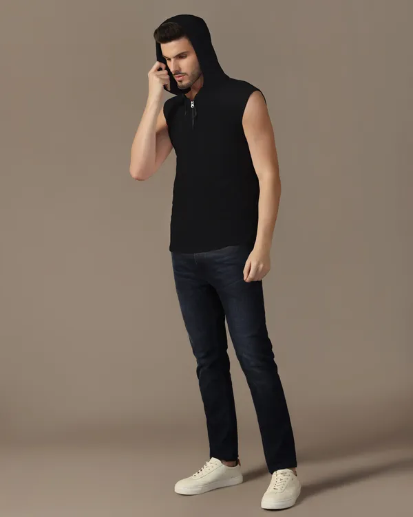 Black_Cotton_Blend_Hooded_Neck_Sleeveless_T_Shirt_For_Men