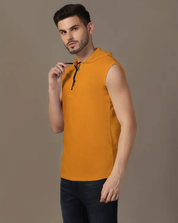Mustard_Cotton_Blend_Hooded_Neck_Sleeveless_T_Shirt_For_Men