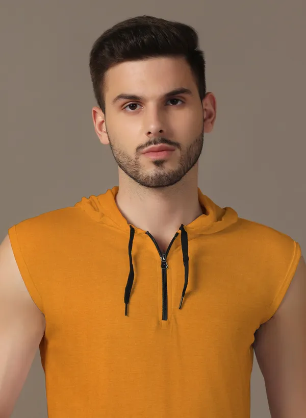 Mustard_Cotton_Blend_Hooded_Neck_Sleeveless_T_Shirt_For_Men