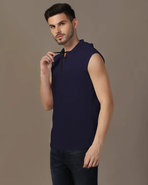 Dark_Blue_Cotton_Blend_Hooded_Neck_Sleeveless_T_Shirt_For_Men