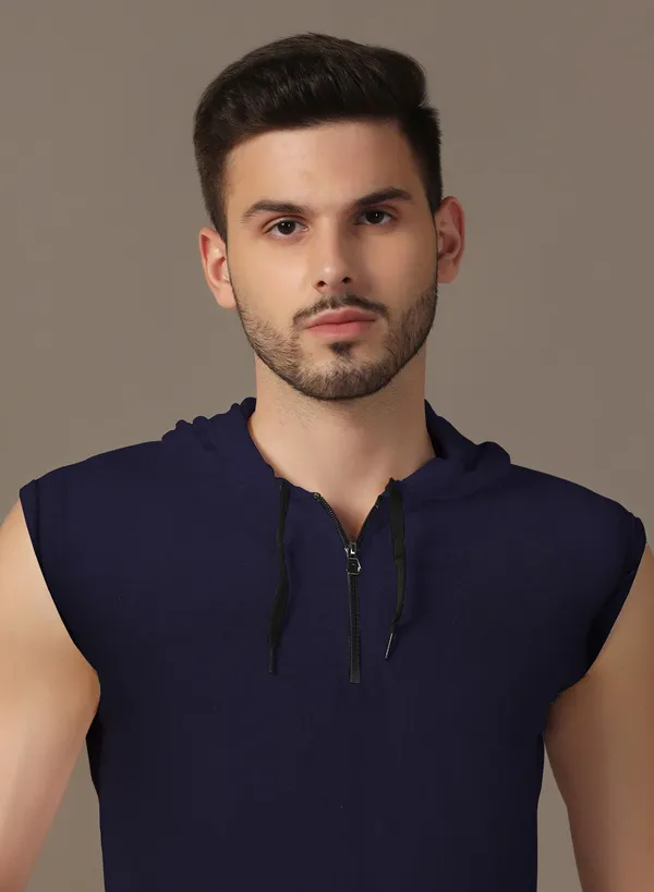 Dark_Blue_Cotton_Blend_Hooded_Neck_Sleeveless_T_Shirt_For_Men