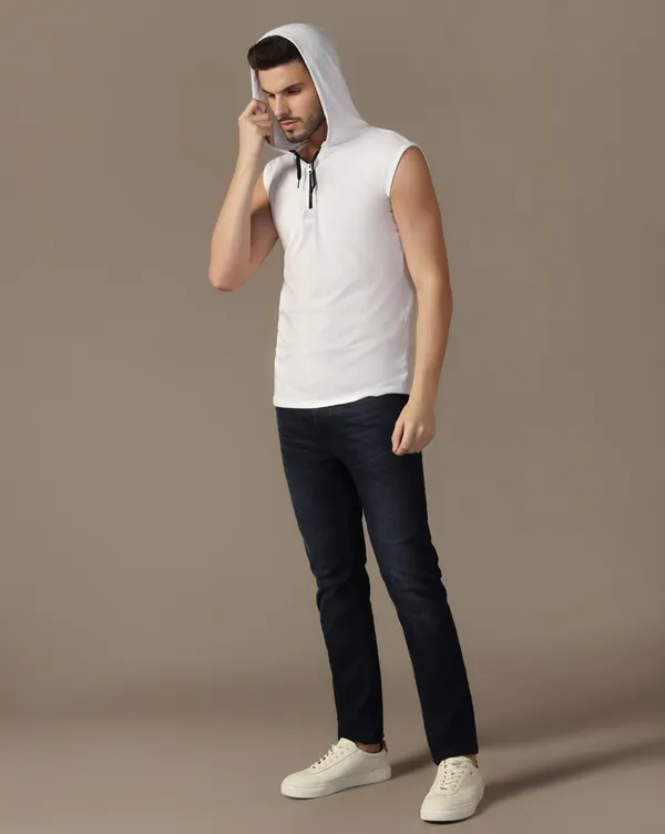 White_Cotton_Blend_Hooded_Neck_Sleeveless_T_Shirt_For_Men