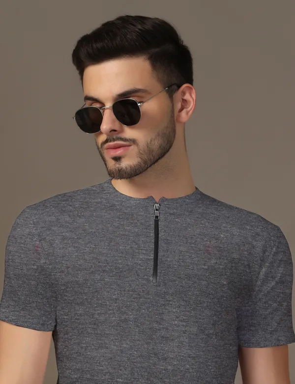 Grey_Cotton_Blend_Henley_Neck_Half_Sleeve_T_Shirt_For_Men